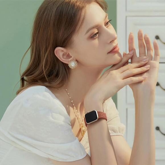 6 Pack Floral Engraved Bands Compatible with Apple Watch Bands for Women - Picture 8 of 8